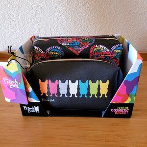 Live Vivid French Bulldog Dog Puppy 2 Piece Cosmetic Bag Set Multi-Color